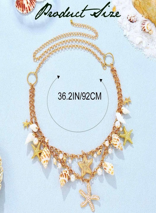 TWINKLEDE Mermaid Waist Chain Belt Starfish Shell Belly Body Accessories for Women - Image 4
